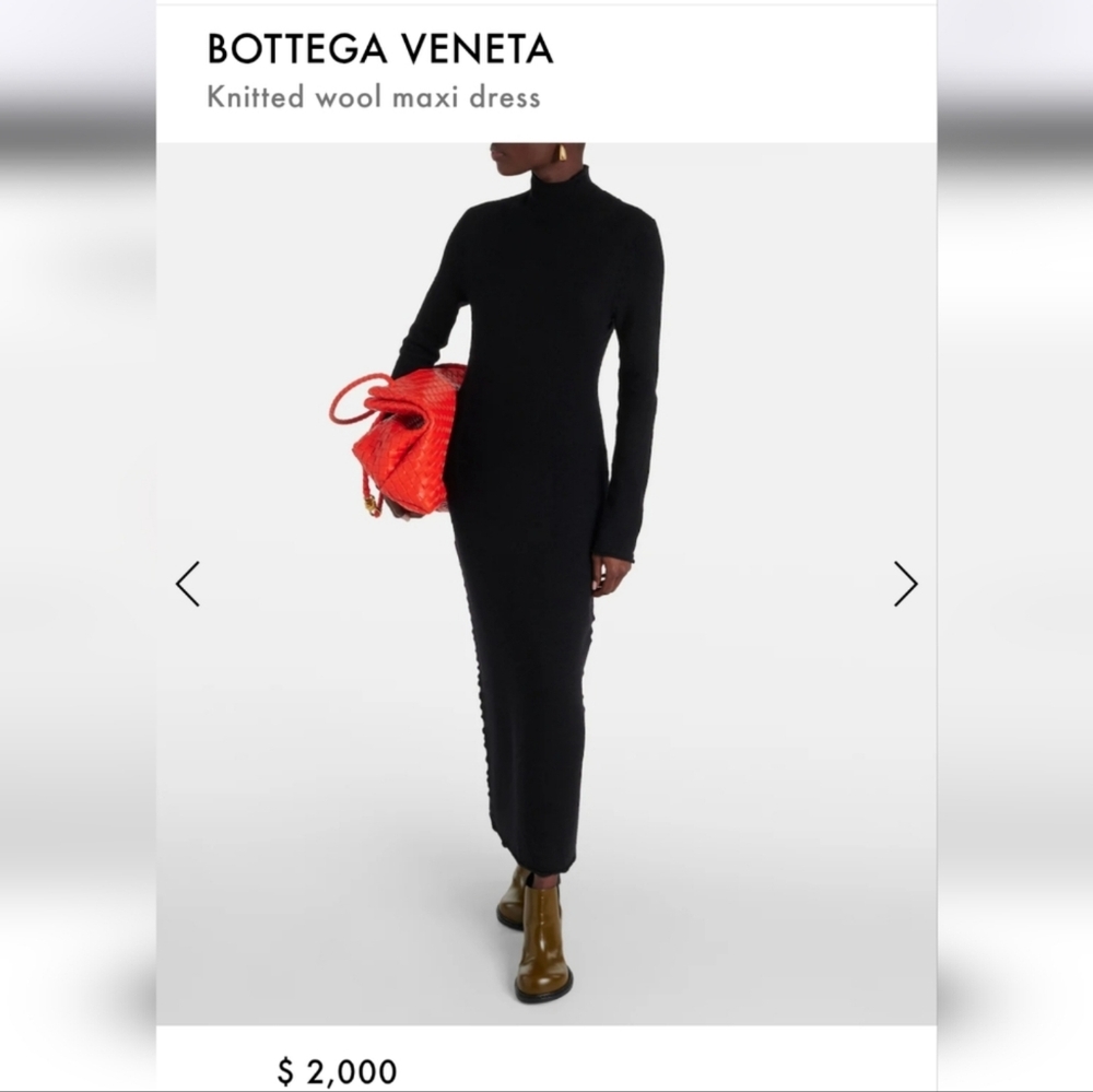Bottega Veneta Black Knitted Wool  Dress
